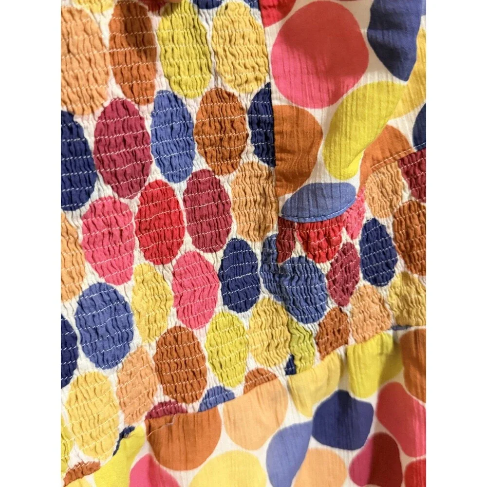 Anthropologie Maeve 100% cotton Halter Vibrant Multi Color Polka Dot Dress 10